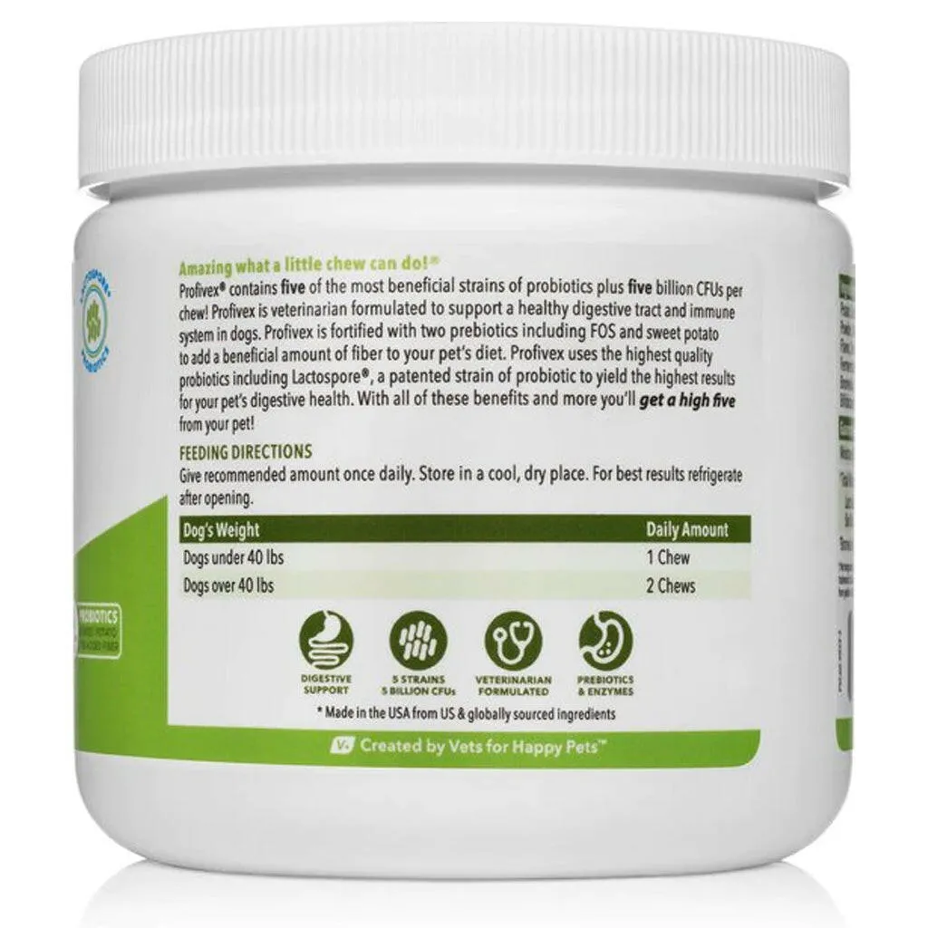 Profivex 5-Strain Probiotic Soft Chews For Dogs (60 Count)