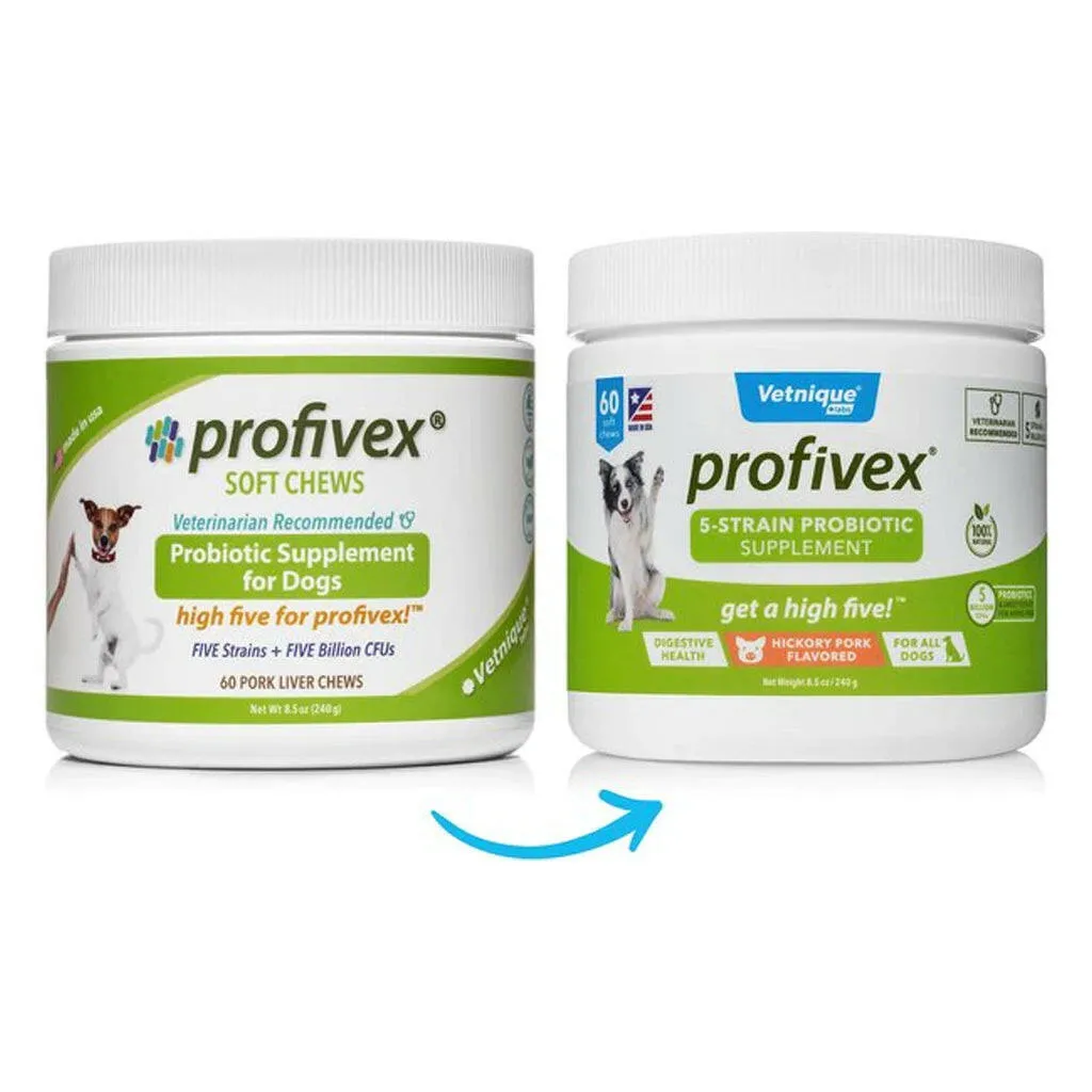 Profivex 5-Strain Probiotic Soft Chews For Dogs (60 Count)