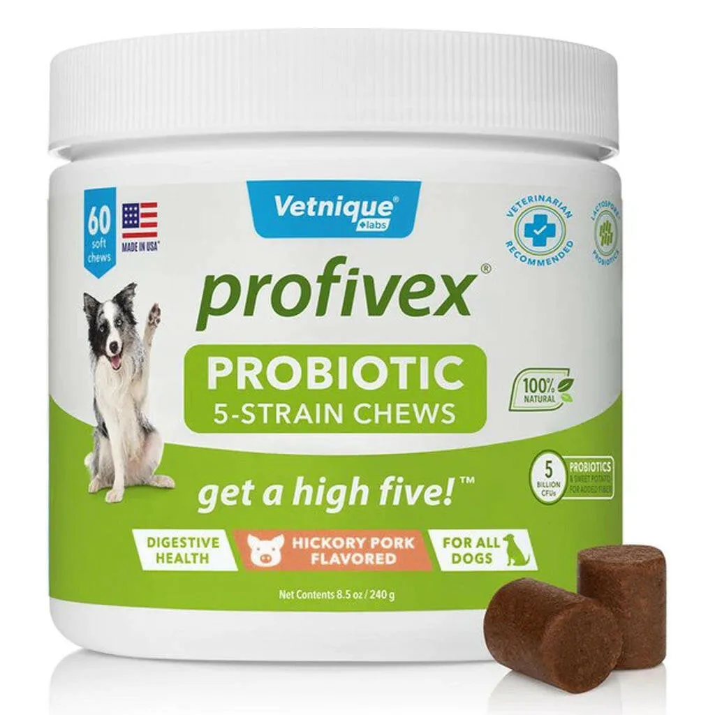 Profivex 5-Strain Probiotic Soft Chews For Dogs (60 Count)