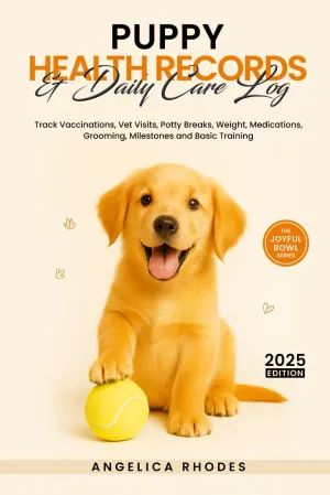 Puppy Health Records and Daily Care Log: Track Vaccinations, Vet Visits, Potty Breaks, Weight, Medications, Grooming, Milestones and Basic Training Paperback  June 6, 2025