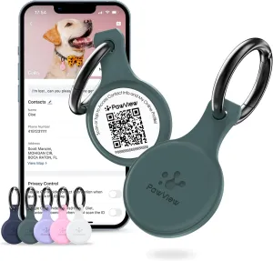 QR Code Dog Tag, Dog Name Tags Personalized for Pets, Silicone Silent Cat ID with NFC - Emergency Contact, Scan Alert, Pet Instant Location, Pet Online Profile (Green)