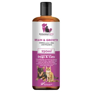RUNAWAY PETS BRAIN & GROWTH – Omega 3-6-9   DHA & Vitamin E
