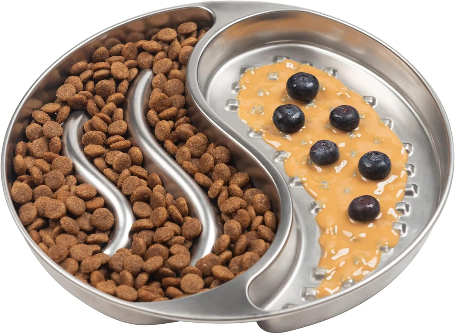 Stainless Steel Slow Feeder Dog and cat Bowl & Lick Mat  2 Cups, Enrichment Puzzle for Small & Medium Pets, Improves Digestion & Supports Meal Variety, with Non-Slip Suction Cups