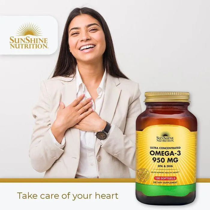 Sunshine Nutrition Ultra Concentrate Omega-3 950mg EPA & DHA 100's