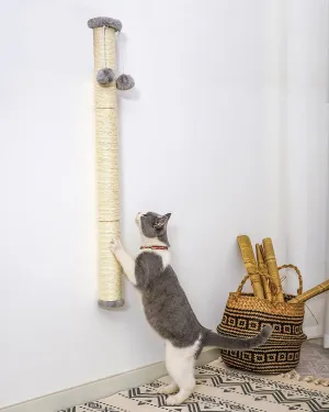 SYANDLVY 34" Cat Scratching Post for Indoor Large Cats, Tall Wall Mounted Sisal Scratcher for Kittens
