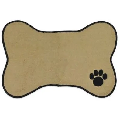 Taupe Bone Embroidered Paw Pet Placemat