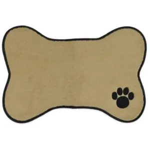 Taupe Bone Embroidered Paw Pet Placemat