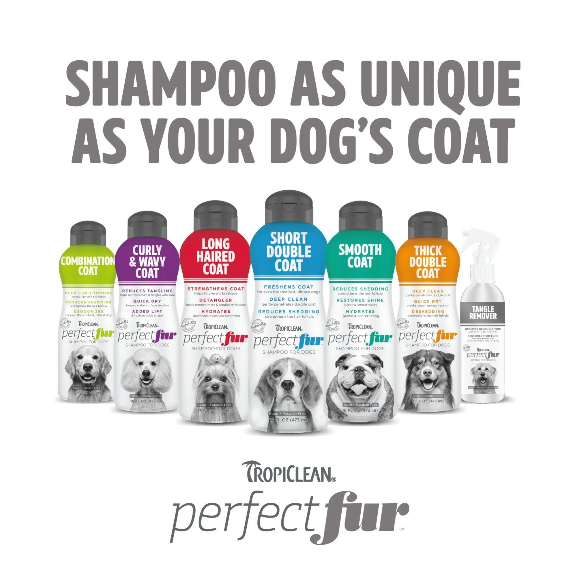 Tropiclean Perfectfur - Longhaired Coat - Dog Shampoo