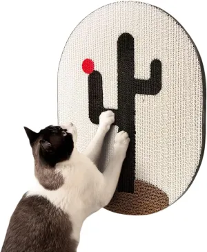 Wall Mounted Cardboard Cat Scratcher, Heavy Duty Space Saving Design with Catnip, White