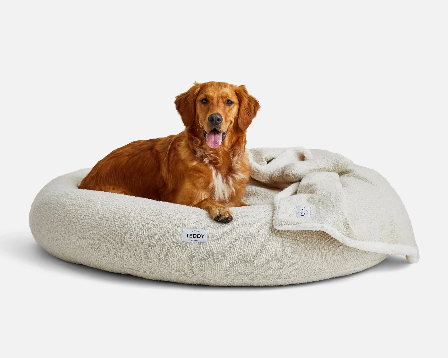 White Boucle Fabric Cloud Bed for Dogs - S/M/L