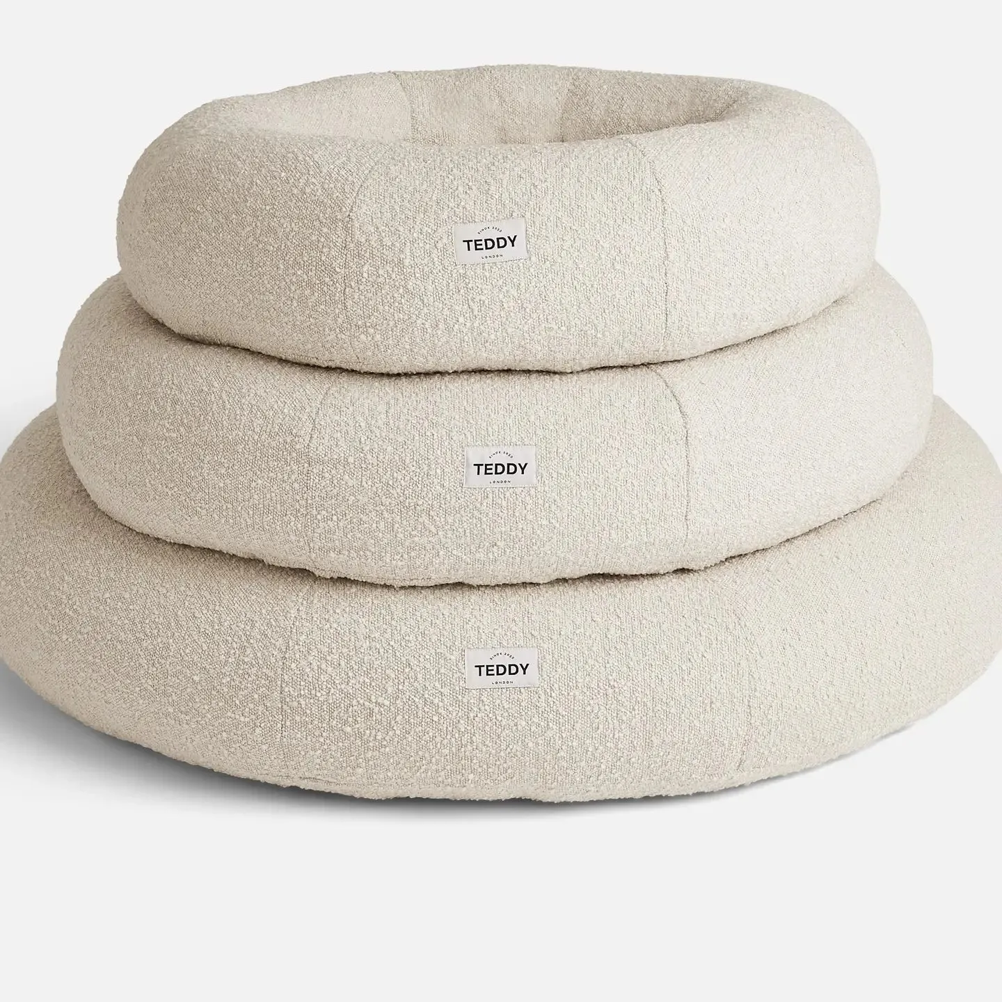 White Boucle Fabric Cloud Bed for Dogs - S/M/L