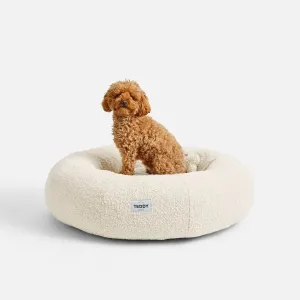 White Boucle Fabric Cloud Bed for Dogs - S/M/L
