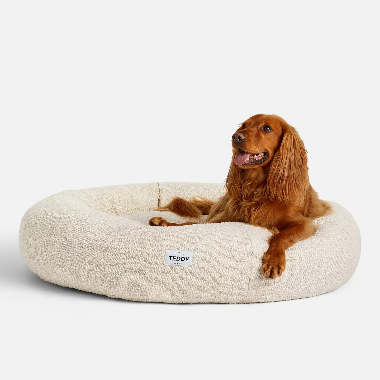 White Boucle Fabric Cloud Bed for Dogs - S/M/L