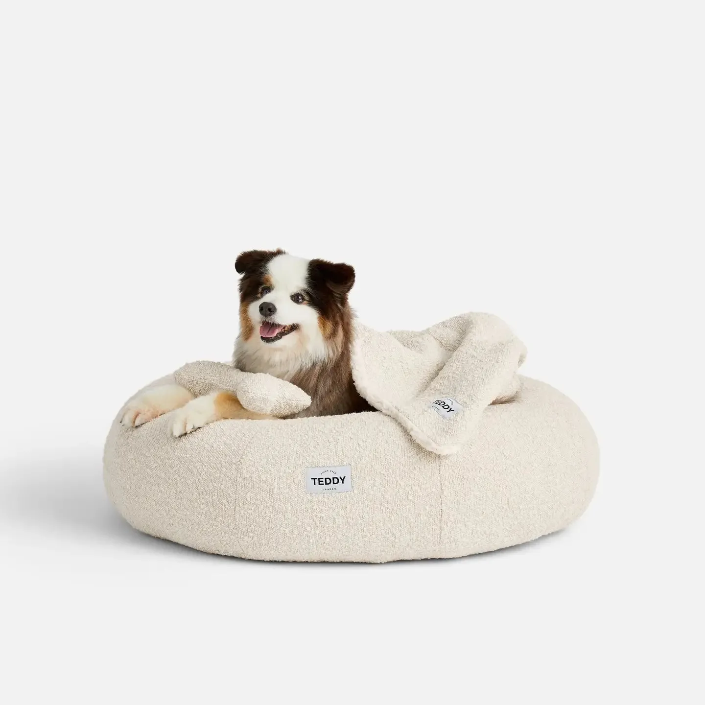 White Boucle Fabric Cloud Bed for Dogs - S/M/L